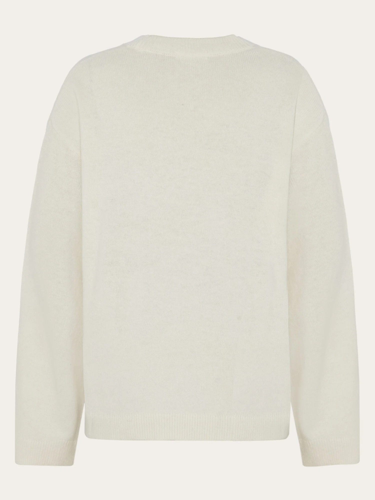 Lambswool Crew Neck Sweater - Egret 4 Lambswool Crew Neck Sweater - Egret - Image 2