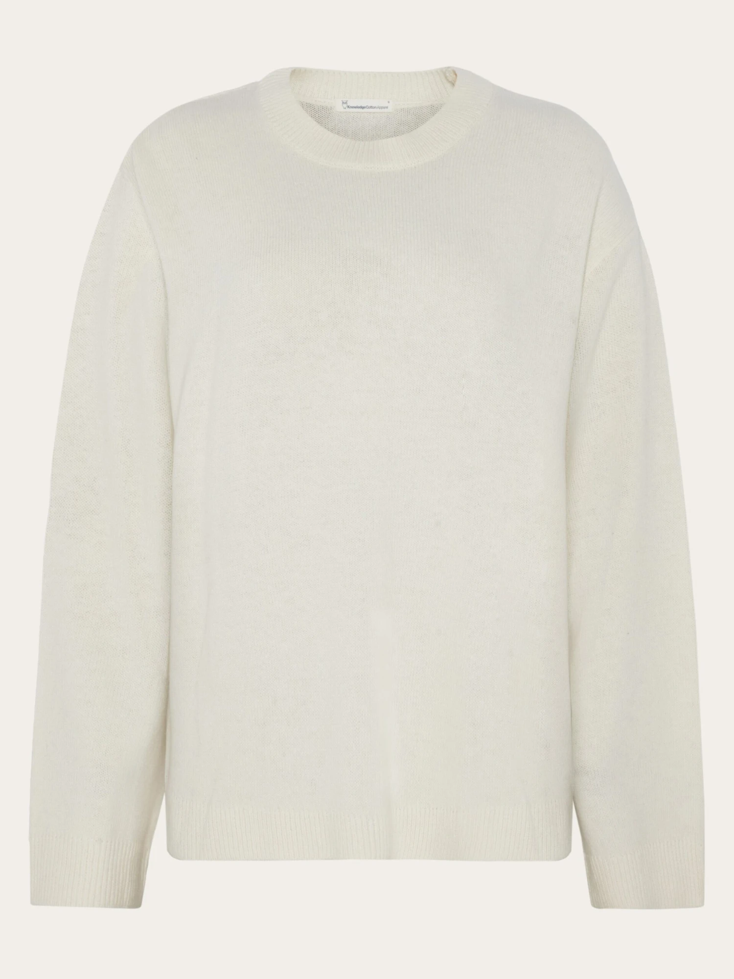 Lambswool Crew Neck Sweater - Egret 3 Lambswool Crew Neck Sweater - Egret