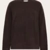 Lambswool Crew Neck Sweater - Chocolate Torte 1 Lambswool Crew Neck Sweater - Chocolate Torte -Knowledge Cotton Apparel Store Lambswool crew neck sweater Knits 2080090 1487 Chocolate Torte