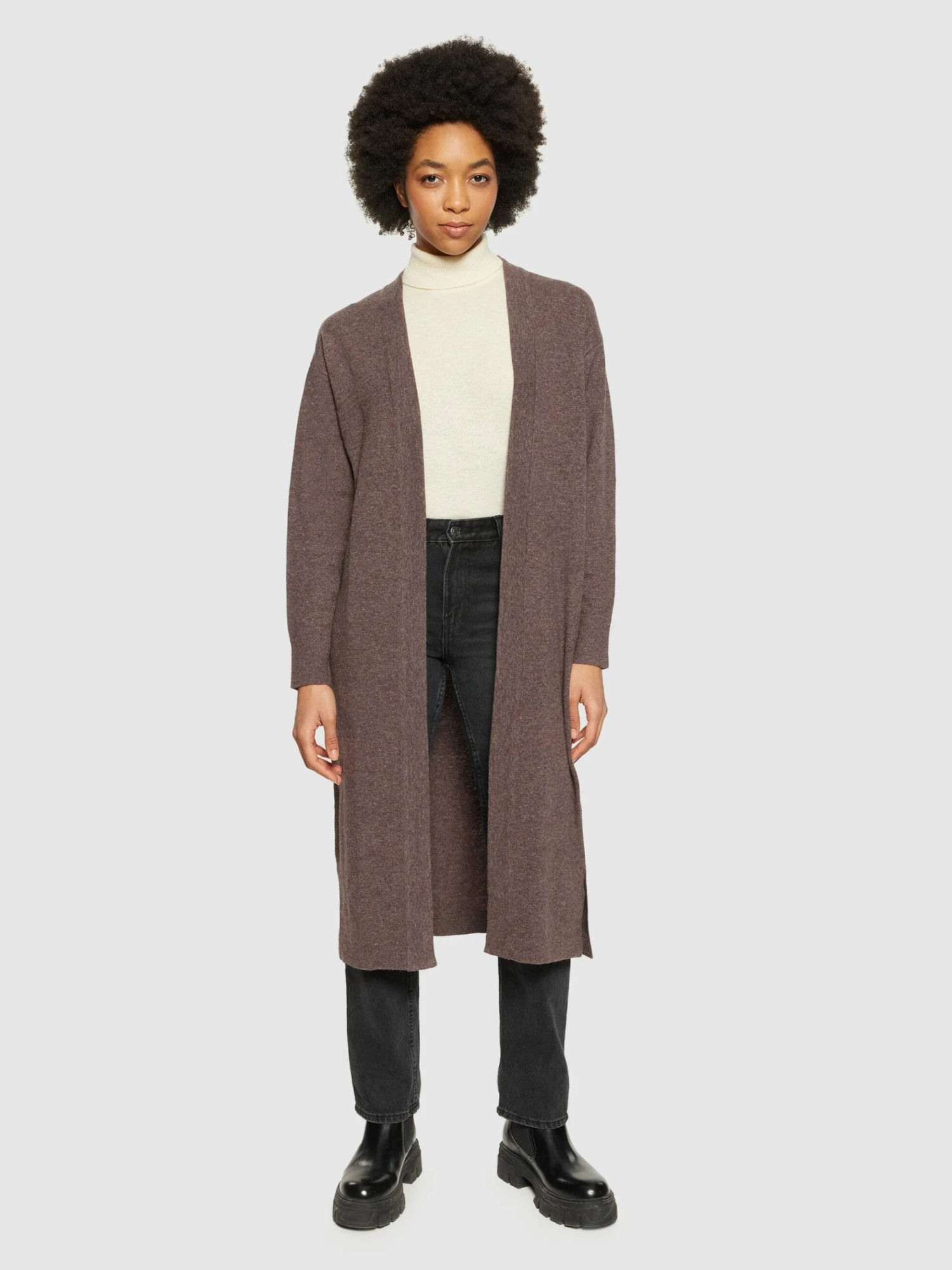 Lambswool Long Cardigan - RWS - Demitasse (brown) 6 Lambswool Long Cardigan - RWS - Demitasse (brown) - Image 4