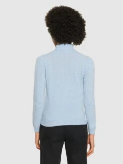 Lambswool Roll Neck - Asley Blue -Knowledge Cotton Apparel Store Lambswool roll neck Knits 800034 1322 Asley Blue 12