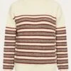 Lambswool Stripe Blocking Crew Neck - RWS - Brown Stripe 1 Lambswool Stripe Blocking Crew Neck - RWS - Brown Stripe -Knowledge Cotton Apparel Store Lambswool stripe blocking crew neck RWS Knits 2080055 8026 Brown stripe