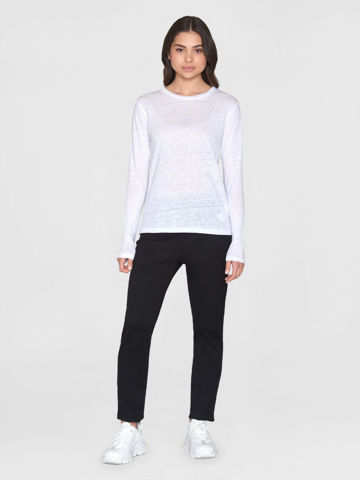 Long Sleeve Linen T-shirt - GOTS/Vegan - Bright White 6 Long Sleeve Linen T-shirt - GOTS/Vegan - Bright White - Image 4