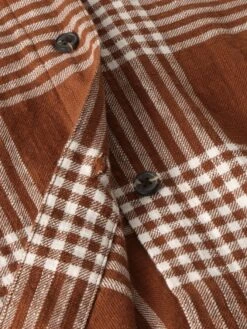 Loose Check Flannel Shirt - GOTS/Vegan - Brown Check 14 Loose Check Flannel Shirt - GOTS/Vegan - Brown Check -Knowledge Cotton Apparel Store Loose check flannel shirt GOTS Vegan Shirts 2090060 7026 Brown check 5