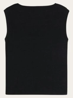 Loose Fold Up Linen T-shirt - Black Jet -Knowledge Cotton Apparel Store Loose fold up linen t shirt T shirts 2010011 1300 Black Jet 4