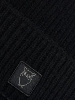 Low Wool Rib Beanie - Black Jet 11 Low Wool Rib Beanie - Black Jet -Knowledge Cotton Apparel Store Low wool rib beanie Hats 4210008 1300 Black Jet 4