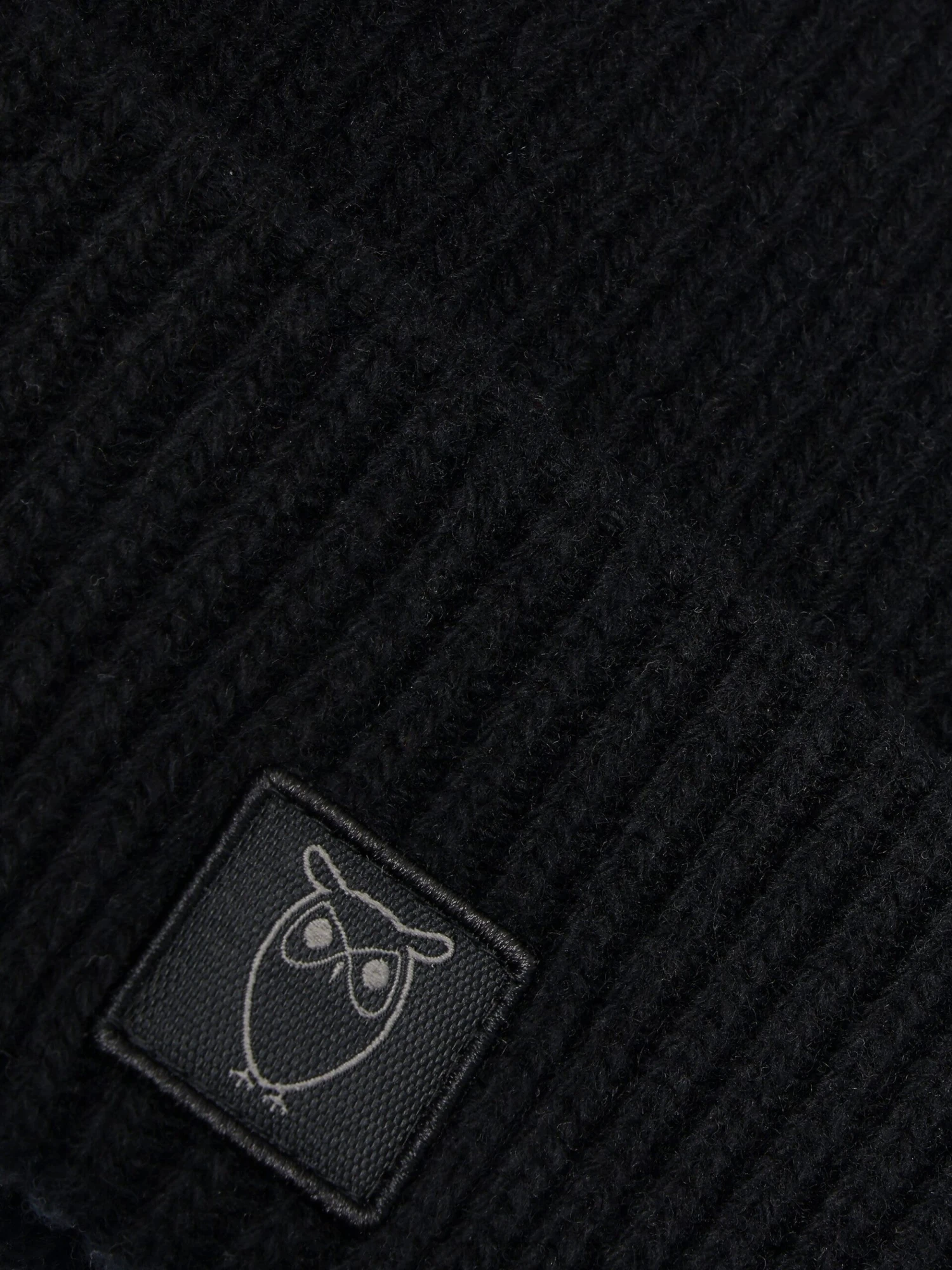 Low Wool Rib Beanie - Black Jet 7 Low Wool Rib Beanie - Black Jet - Image 5