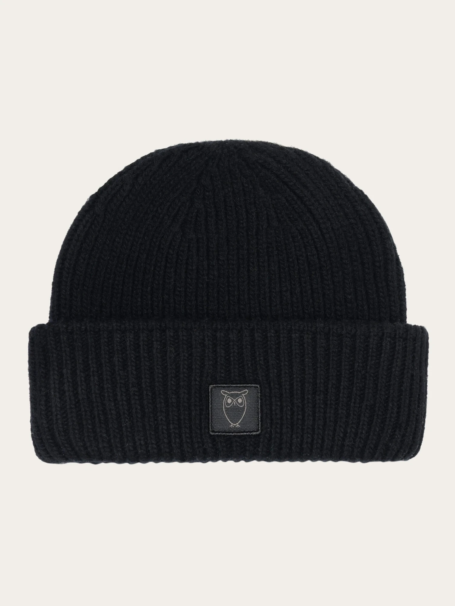 Low Wool Rib Beanie - Black Jet 3 Low Wool Rib Beanie - Black Jet