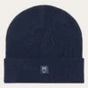 Merino Double Layer Badge Beanie - Total Eclipse -Knowledge Cotton Apparel Store Merino Wool Double Layer Beanie RWS Hats 4210022 1001 Total Eclipse