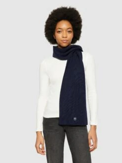 Merino Badge Scarf - Total Eclipse 8 Merino Badge Scarf - Total Eclipse -Knowledge Cotton Apparel Store Merino Wool Scarf RWS Scarfs 4220004 1001 Total Eclipse 2