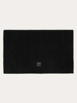 Merino Badge Scarf - Black Jet