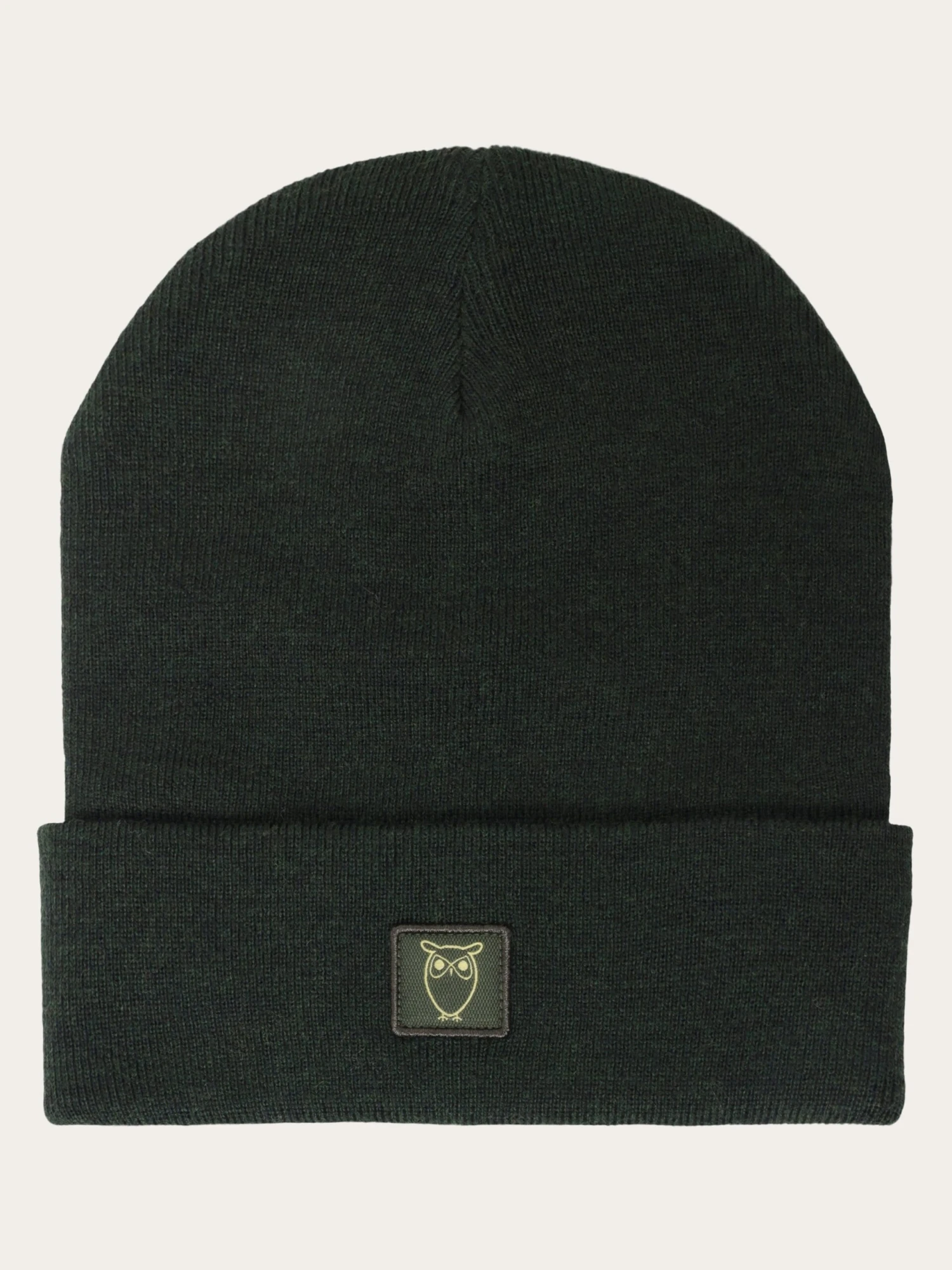 Merino Double Layer Badge Beanie - Forrest Night 3 Merino Double Layer Badge Beanie - Forrest Night