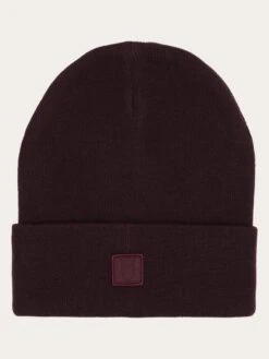 Merino Double Layer Badge Beanie - Fig