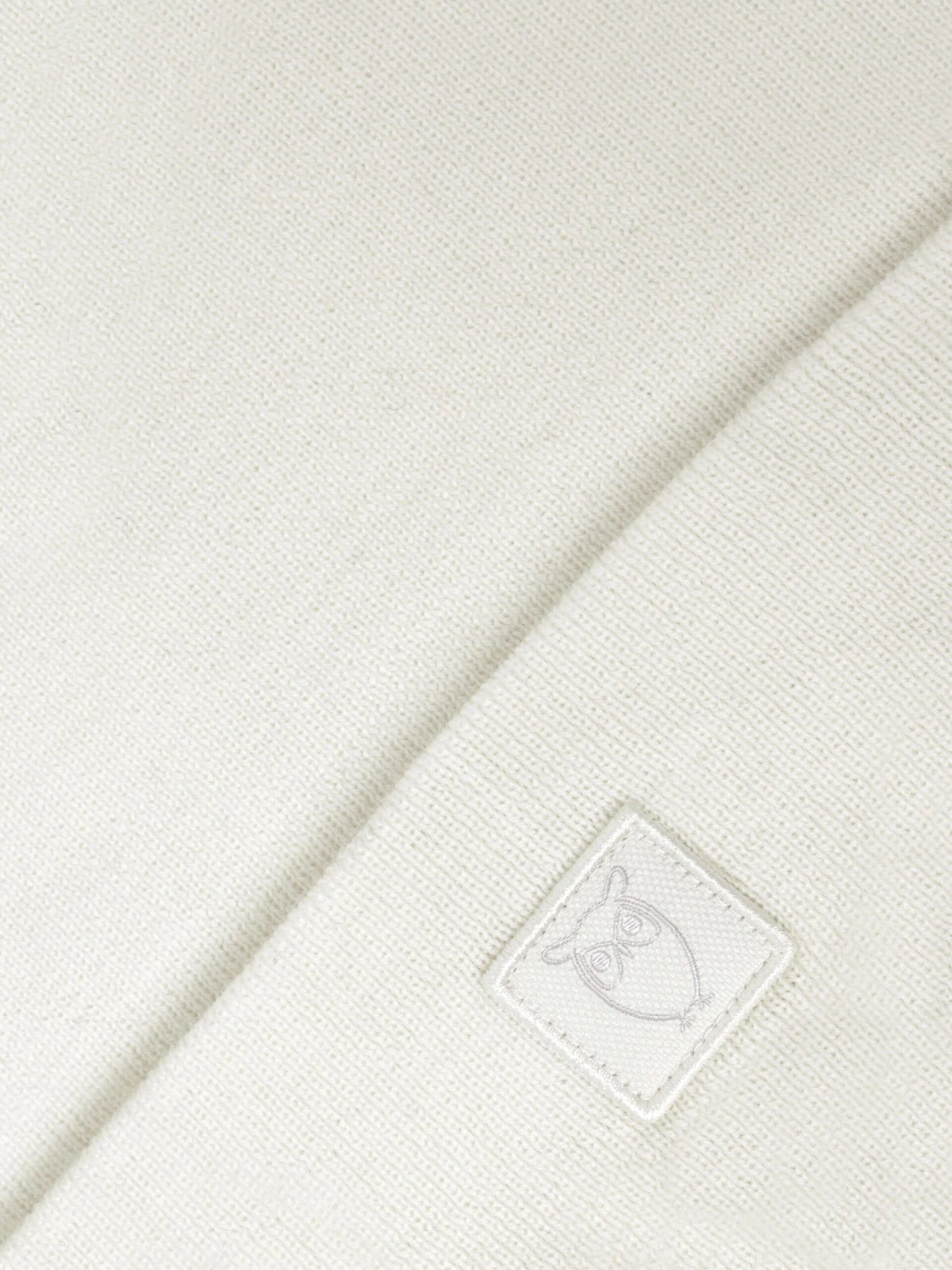 Merino Double Layer Badge Beanie - Egret 4 Merino Double Layer Badge Beanie - Egret - Image 2