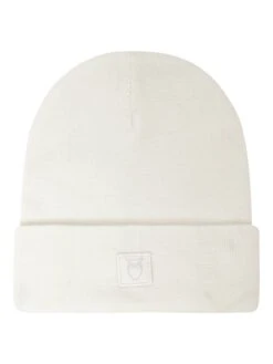 Merino Double Layer Badge Beanie - Egret