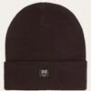 Merino Double Layer Badge Beanie - Chocolate Torte -Knowledge Cotton Apparel Store Merino double layer badge beanie Hats 4210022 1487 Chocolate Torte
