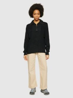 Merino Half Zip High Neck - Black Jet 13 Merino Half Zip High Neck - Black Jet -Knowledge Cotton Apparel Store Merino half zip high neck Knits 2080023 1300 Black Jet 9