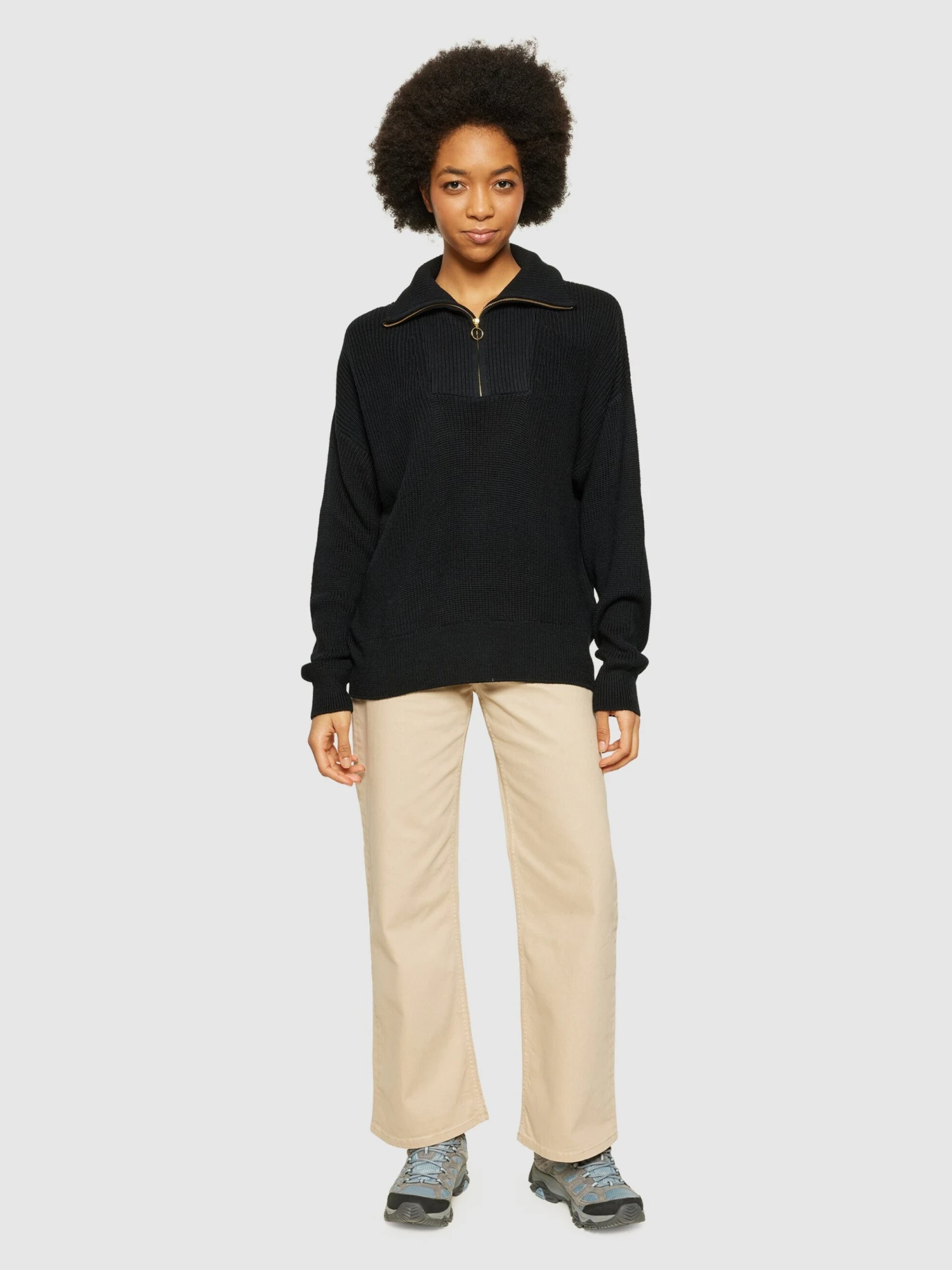 Merino Half Zip High Neck - Black Jet 6 Merino Half Zip High Neck - Black Jet - Image 4