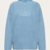 Merino Half Zip High Neck - Glacier Lake -Knowledge Cotton Apparel Store Merino half zip high neck Knits 2080023 1463 Glacier Lake