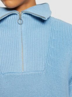 Merino Half Zip High Neck - Glacier Lake 11 Merino Half Zip High Neck - Glacier Lake -Knowledge Cotton Apparel Store Merino half zip high neck Knits 2080023 1463 Glacier Lake 4
