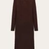 Merino Mid Length V-neck Dress - RWS - Demitasse (brown) 1 Merino Mid Length V-neck Dress - RWS - Demitasse (brown) -Knowledge Cotton Apparel Store Merino mid length v neck dress RWS Dresses 2200064 1243 Demitasse brown