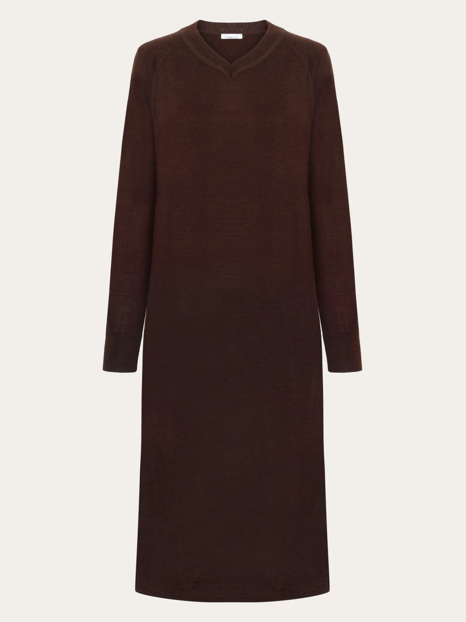 Merino Mid Length V-neck Dress - RWS - Demitasse (brown) 3 Merino Mid Length V-neck Dress - RWS - Demitasse (brown)