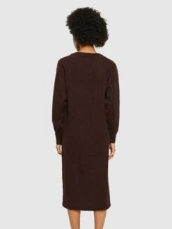 Merino Mid Length V-neck Dress - RWS - Demitasse (brown) 9 Merino Mid Length V-neck Dress - RWS - Demitasse (brown) -Knowledge Cotton Apparel Store Merino mid length v neck dress RWS Dresses 2200064 1243 Demitasse brown 2