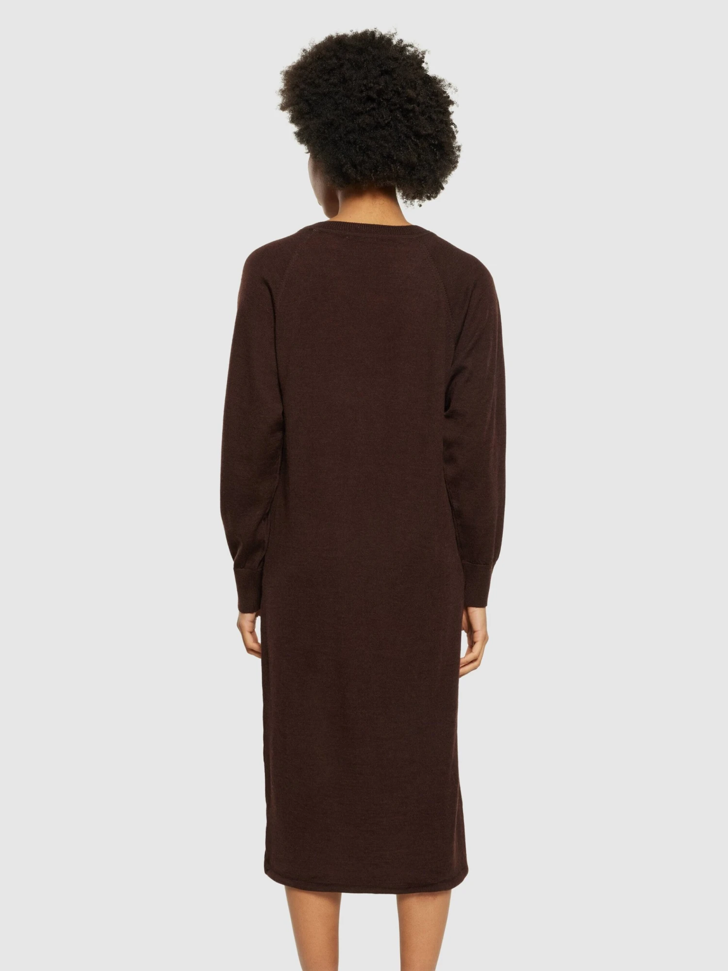 Merino Mid Length V-neck Dress - RWS - Demitasse (brown) 5 Merino Mid Length V-neck Dress - RWS - Demitasse (brown) - Image 3