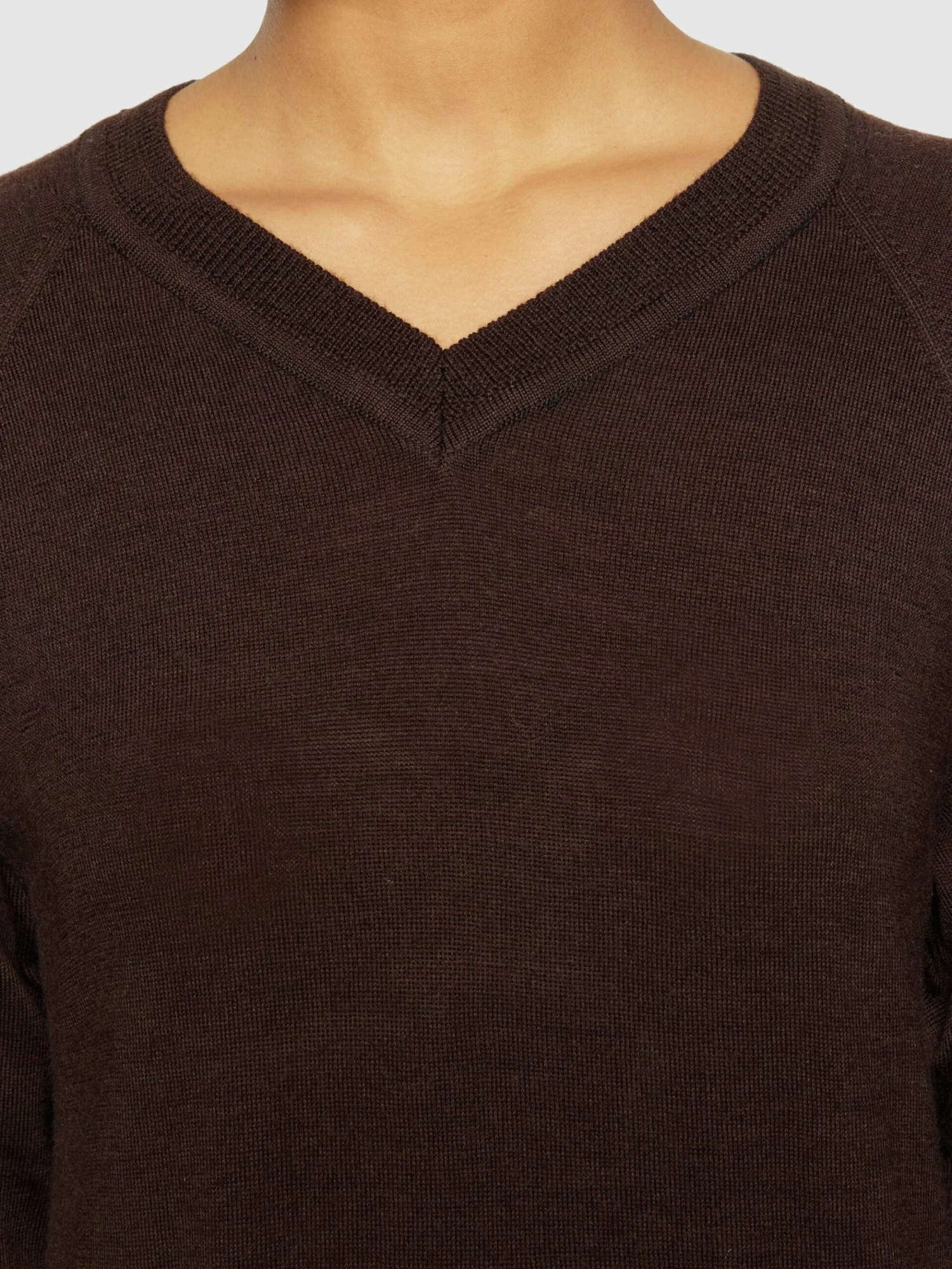 Merino Mid Length V-neck Dress - RWS - Demitasse (brown) 7 Merino Mid Length V-neck Dress - RWS - Demitasse (brown) - Image 5