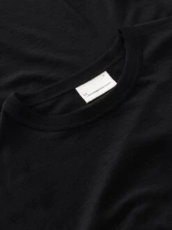 Merino Rib T-shirt - Black Jet -Knowledge Cotton Apparel Store Merino rib t shirt T shirts 2010071 1300 Black Jet 2