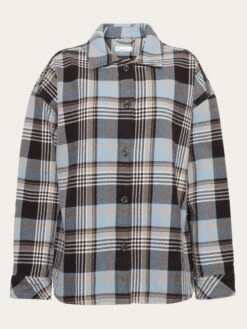 Organic Cotton Checked Flannel Overshirt GOTS - Brown Check