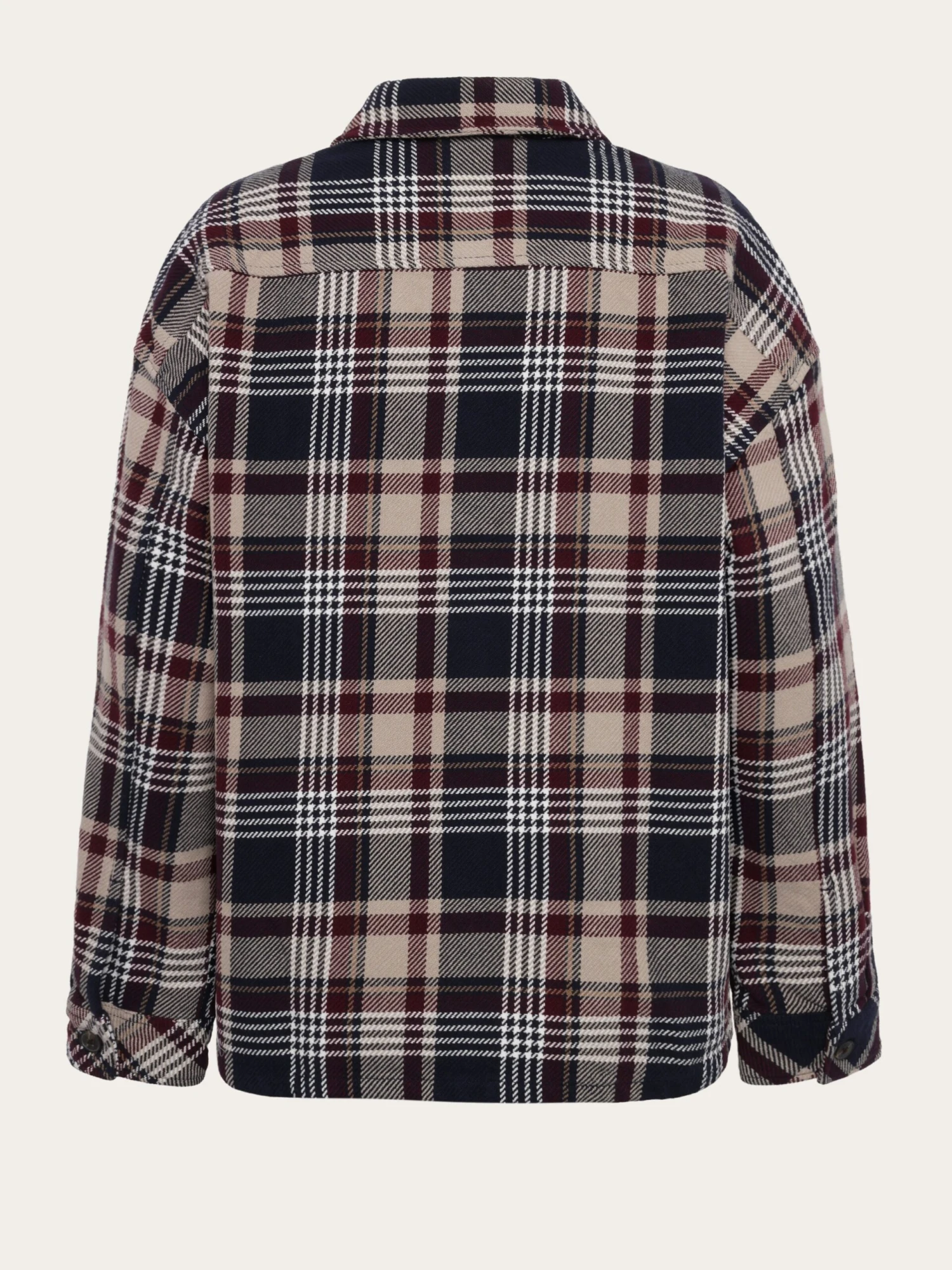 Organic Cotton Checked Flannel Overshirt GOTS - Beige Check 5 Organic Cotton Checked Flannel Overshirt GOTS - Beige Check - Image 3