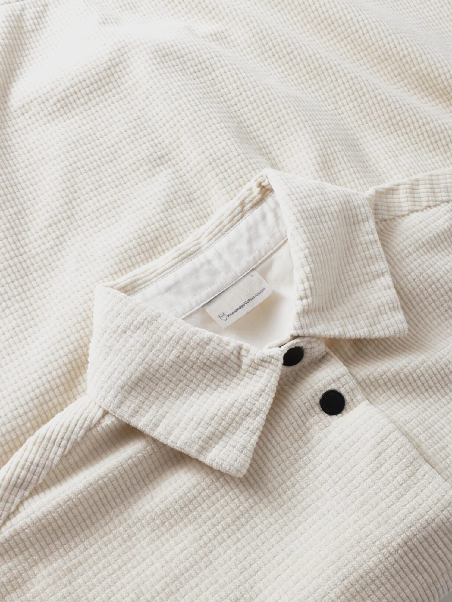 Organic Cotton Corduroy Overshirt GOTS - Egret 4 Organic Cotton Corduroy Overshirt GOTS - Egret - Image 2