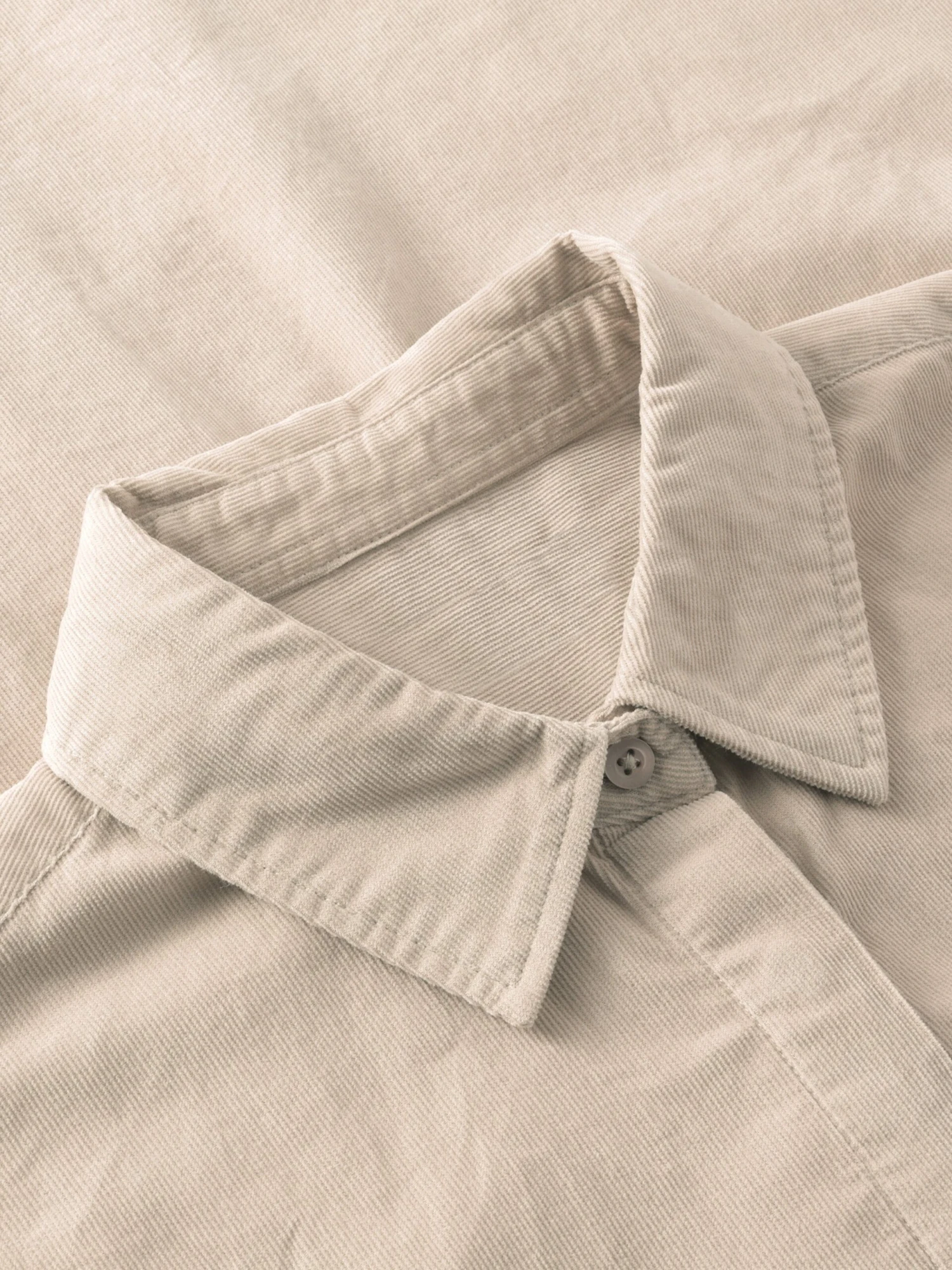 Organic Cotton Corduroy Shirt GOTS - Light Feather Gray 5 Organic Cotton Corduroy Shirt GOTS - Light Feather Gray - Image 3