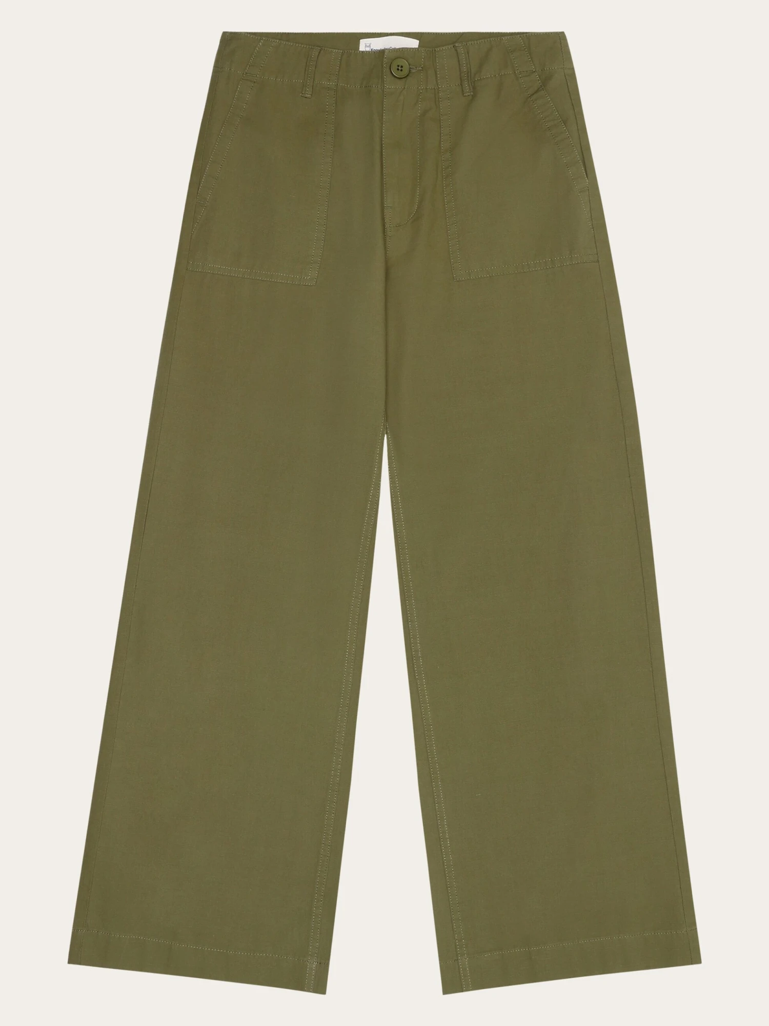 POSEY Wide Slub Pants - Burned Olive 3 POSEY Wide Slub Pants - Burned Olive