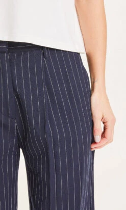POSEY Pin Strip Wide Pants - Total Eclipse 9 POSEY Pin Strip Wide Pants - Total Eclipse -Knowledge Cotton Apparel Store POSEY pin strip wide pants Pants 700003 1001 Total Eclipse 3