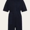 POSEY Wide Fit Bouclé Playsuit - GOTS/Vegan - Night Sky 2 POSEY Wide Fit Bouclé Playsuit - GOTS/Vegan - Night Sky -Knowledge Cotton Apparel Store POSEY wide fit boucle playsuit GOTS Vegan Jumpsuits 2300003 1412 Night Sky