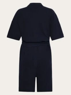 POSEY Wide Fit Bouclé Playsuit - GOTS/Vegan - Night Sky -Knowledge Cotton Apparel Store POSEY wide fit boucle playsuit GOTS Vegan Jumpsuits 2300003 1412 Night Sky 2