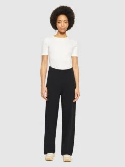 POSEY Wide Mid-rise Knitted Pants - RWS - Black Jet 10 POSEY Wide Mid-rise Knitted Pants - RWS - Black Jet -Knowledge Cotton Apparel Store POSEY wide mid rise knitted pants RWS Pants 2070052 1300 Black Jet 3
