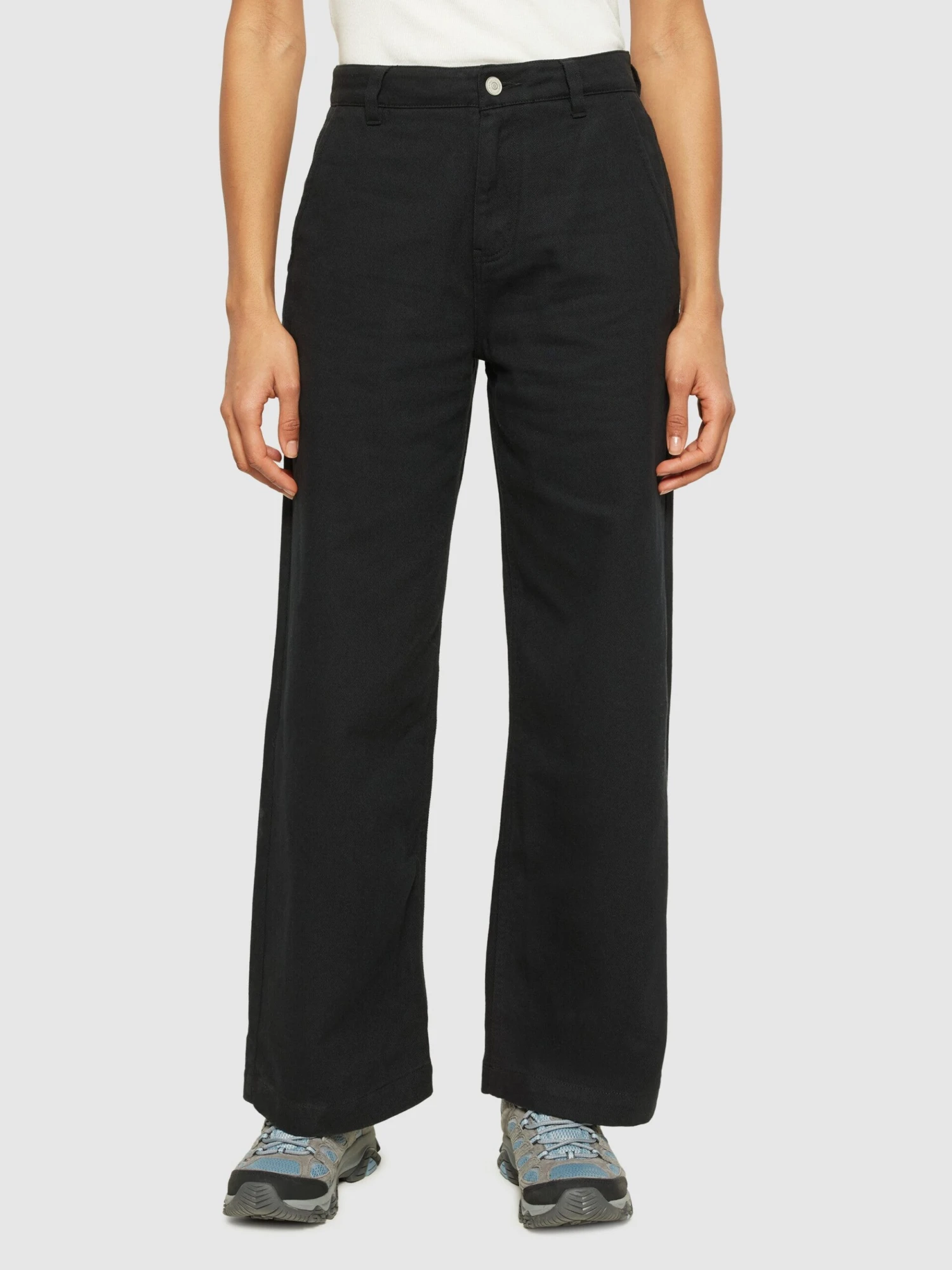 POSEY Wide Mid-rise Twill Pant - GOTS/Vegan - Black Jet 4 POSEY Wide Mid-rise Twill Pant - GOTS/Vegan - Black Jet - Image 2