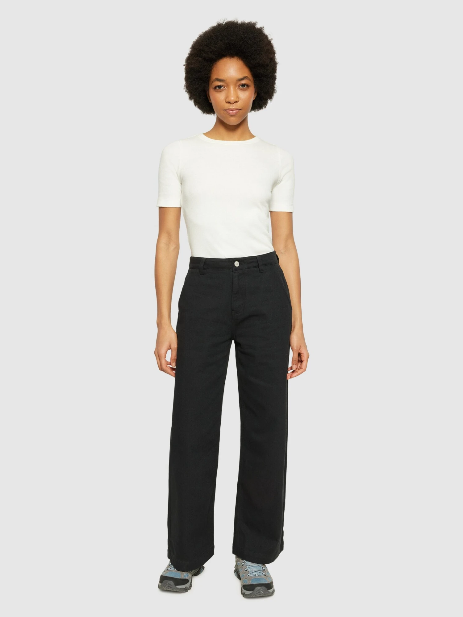 POSEY Wide Mid-rise Twill Pant - GOTS/Vegan - Black Jet 6 POSEY Wide Mid-rise Twill Pant - GOTS/Vegan - Black Jet - Image 4