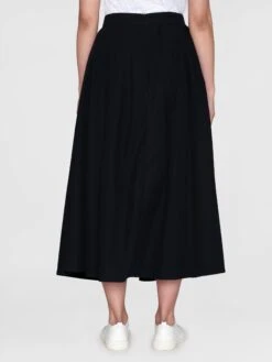 Poplin Pleated Mid-length Skirt - Black Jet 9 Poplin Pleated Mid-length Skirt - Black Jet -Knowledge Cotton Apparel Store Poplin pleated mid length skirt Skirts 2040015 1300 Black Jet 2