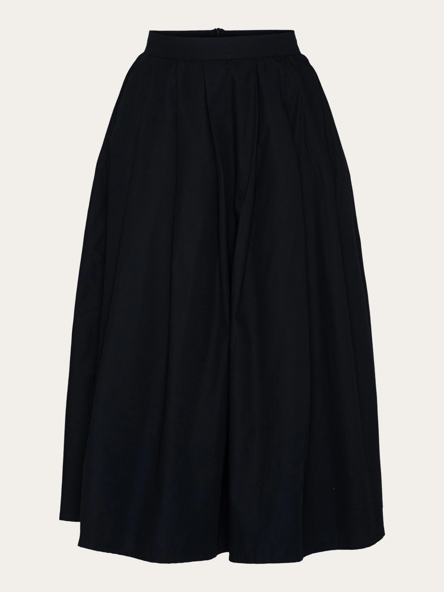 Poplin Pleated Mid-length Skirt - Black Jet 3 Poplin Pleated Mid-length Skirt - Black Jet