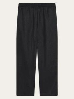 Posey Wide Wool Pants - Dark Grey Melange -Knowledge Cotton Apparel Store Posey wide wool pants Pants 2070082 1073 Dark Grey Melange 2