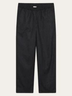 Posey Wide Wool Pants - Dark Grey Melange