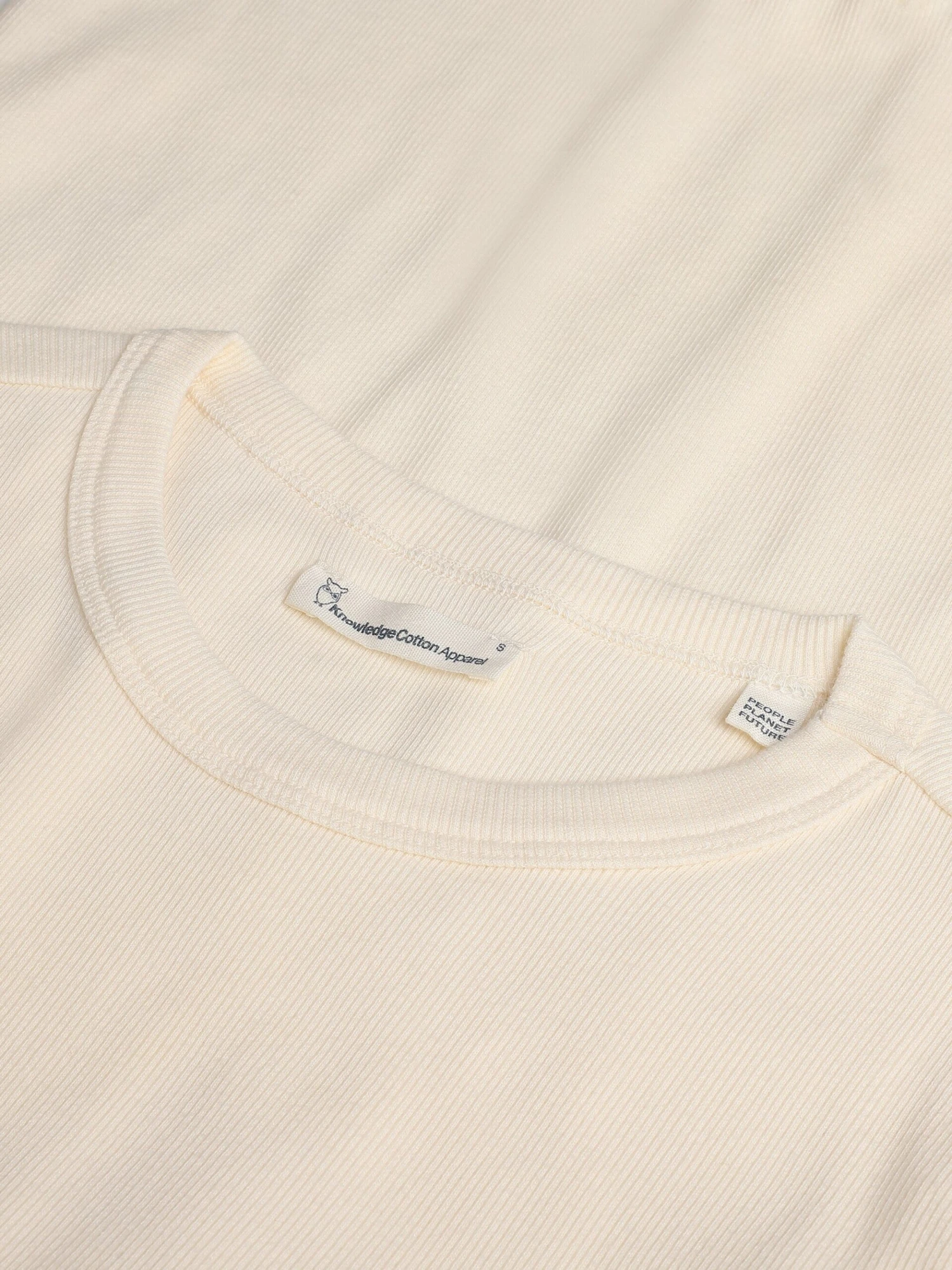 Regenerative Organic Cotton Rib T-Shirt GOTS/Vegan - Egret 4 Regenerative Organic Cotton Rib T-Shirt GOTS/Vegan - Egret - Image 2