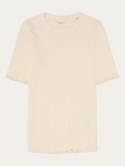 Regenerative Organic Cotton Rib T-Shirt GOTS/Vegan - Egret