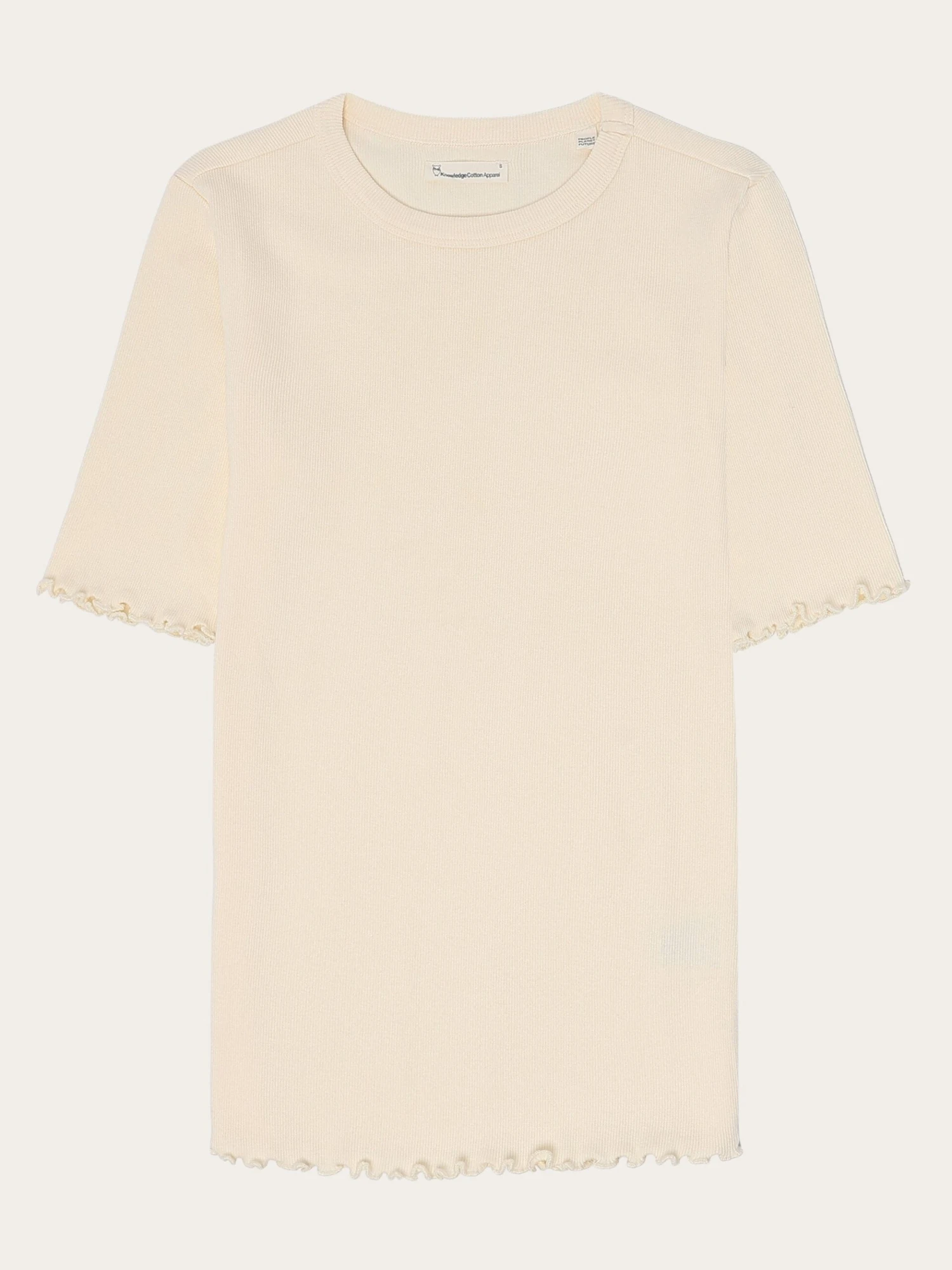 Regenerative Organic Cotton Rib T-Shirt GOTS/Vegan - Egret 3 Regenerative Organic Cotton Rib T-Shirt GOTS/Vegan - Egret