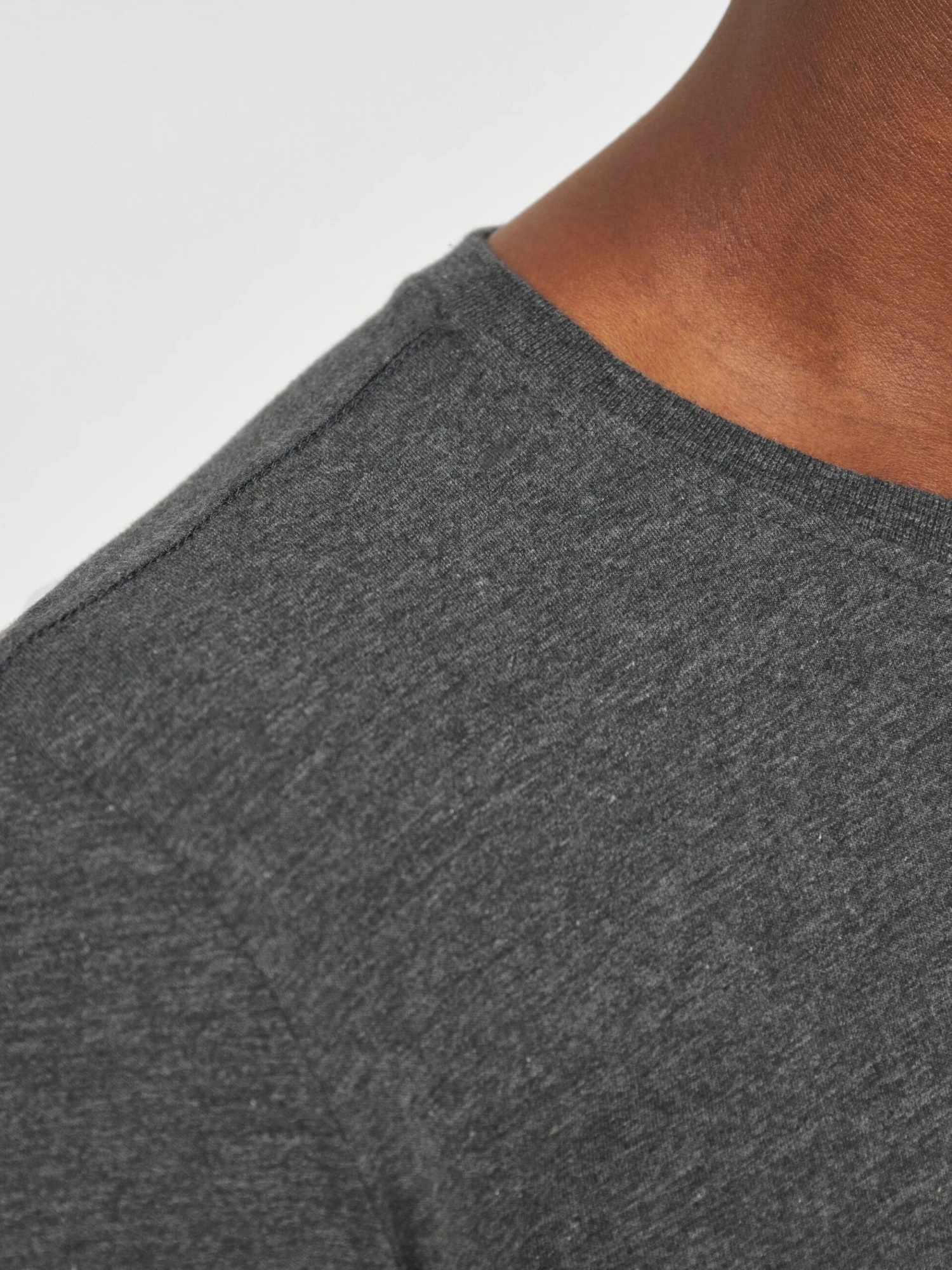 Regular Fit Basic Tee - Dark Grey Melange 6 Regular Fit Basic Tee - Dark Grey Melange - Image 4