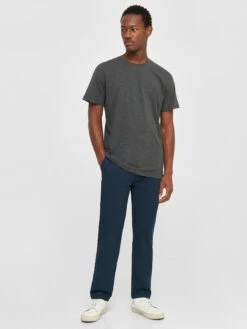 Regular Fit Basic Tee - Dark Grey Melange 15 Regular Fit Basic Tee - Dark Grey Melange -Knowledge Cotton Apparel Store Regular fit Basic tee T shirts 1010113 1073 Dark Grey Melange 4